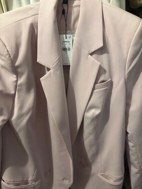 Express Light Pink Double-Button Blazer